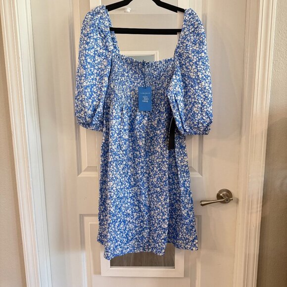 NEW Tuckernuck Annie Dress in Blooms on Broad Size XL Color Blue White - Picture 4 of 9